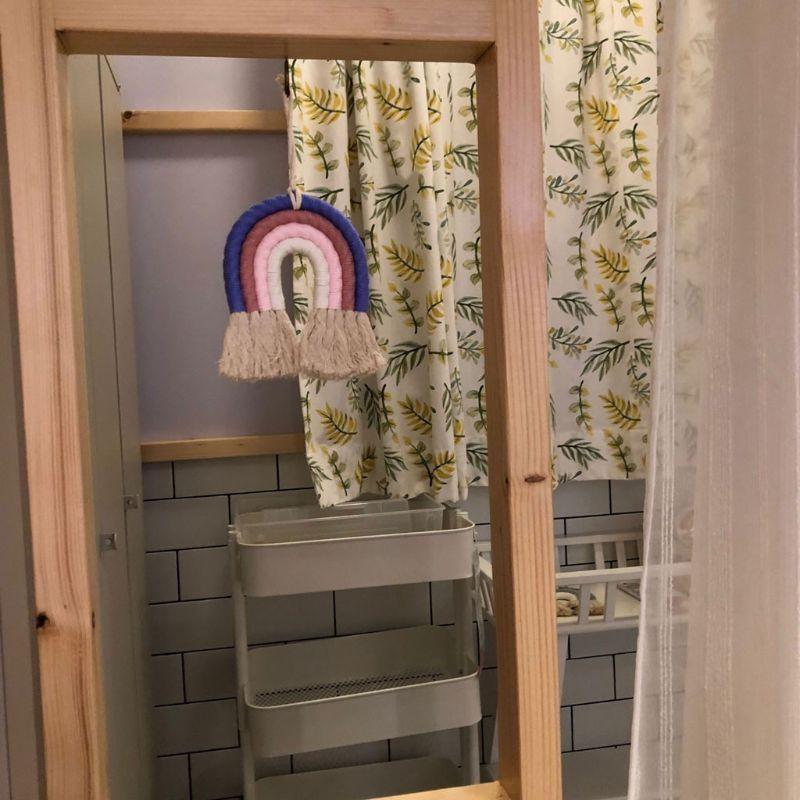 Baby Girl Nursery Quotes - L43A Rainbow Macrame Wall cho phòng