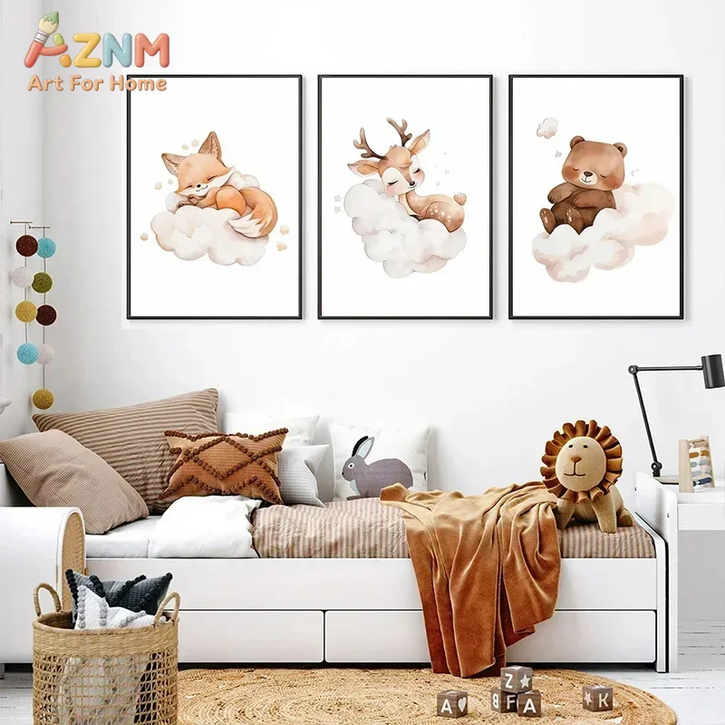 AZNM Watercolor Sleeping Woodl - đánh giá và giá Baby Nursery Frames