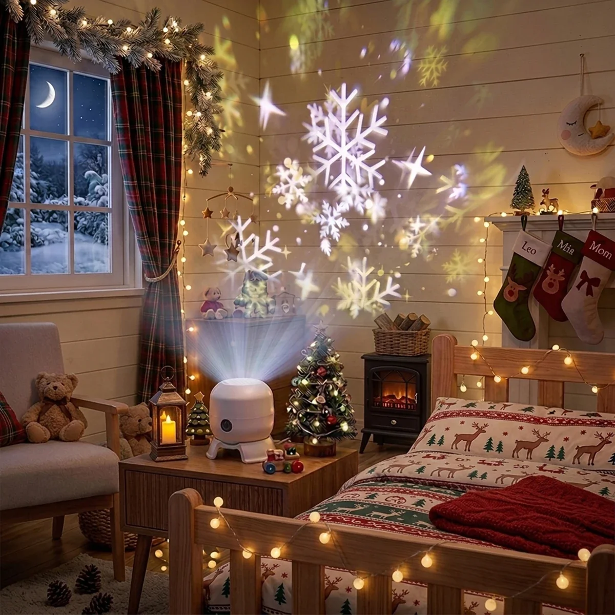 LED Rotating Snowflake Star Pr - đánh giá và giá Baby Nursery Wall Lights