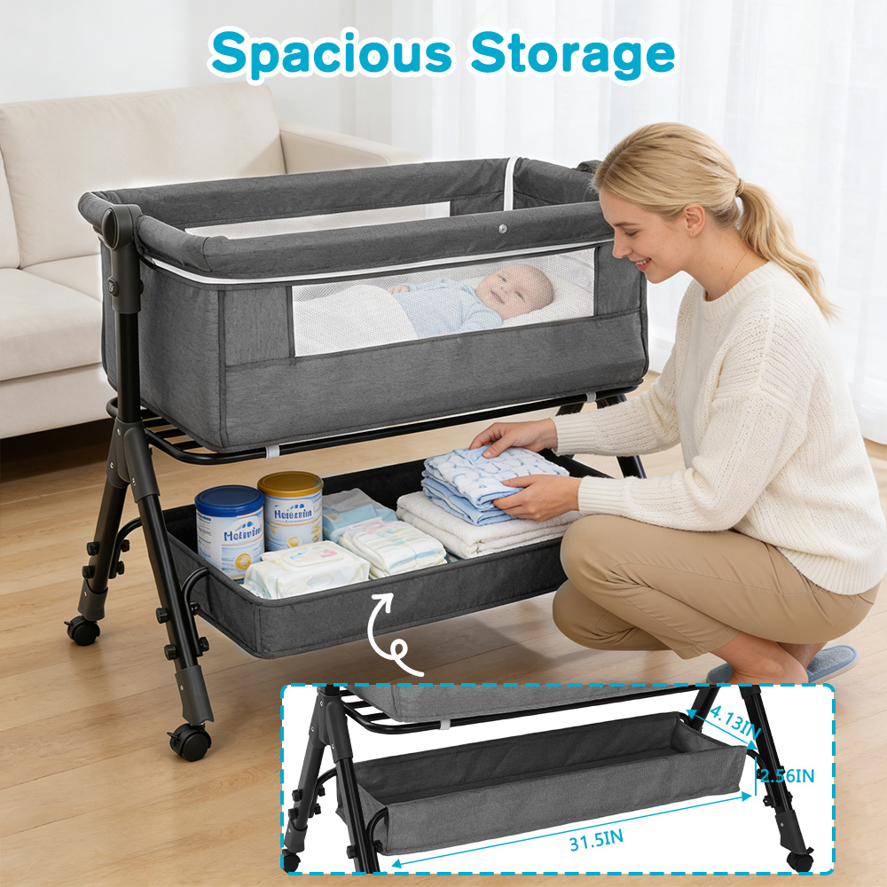 Baby Bassinet 3 in 1 Baby Bass - đánh giá và giá Baby Nursery Trolley