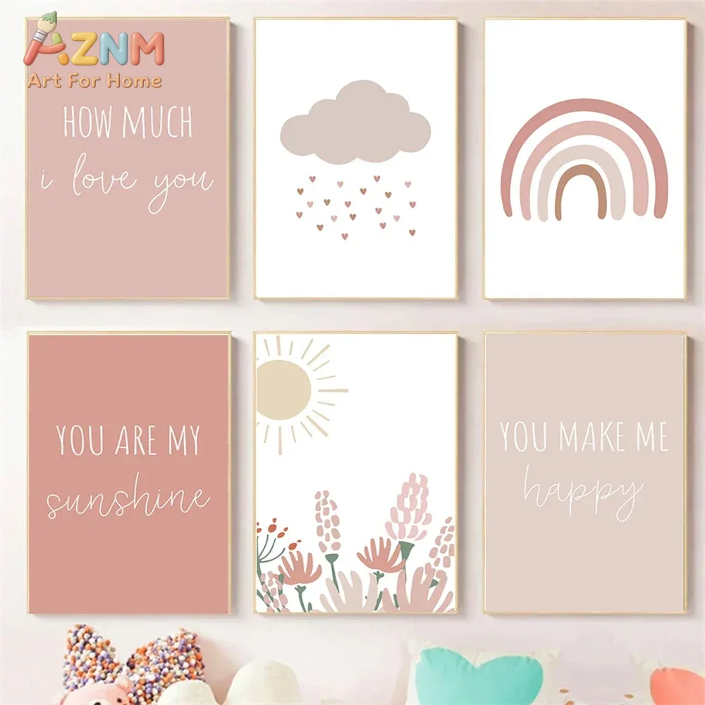 AZNM Boho Pink Rainbow Sun Flo - đánh giá và giá Baby Girl Nursery Quotes