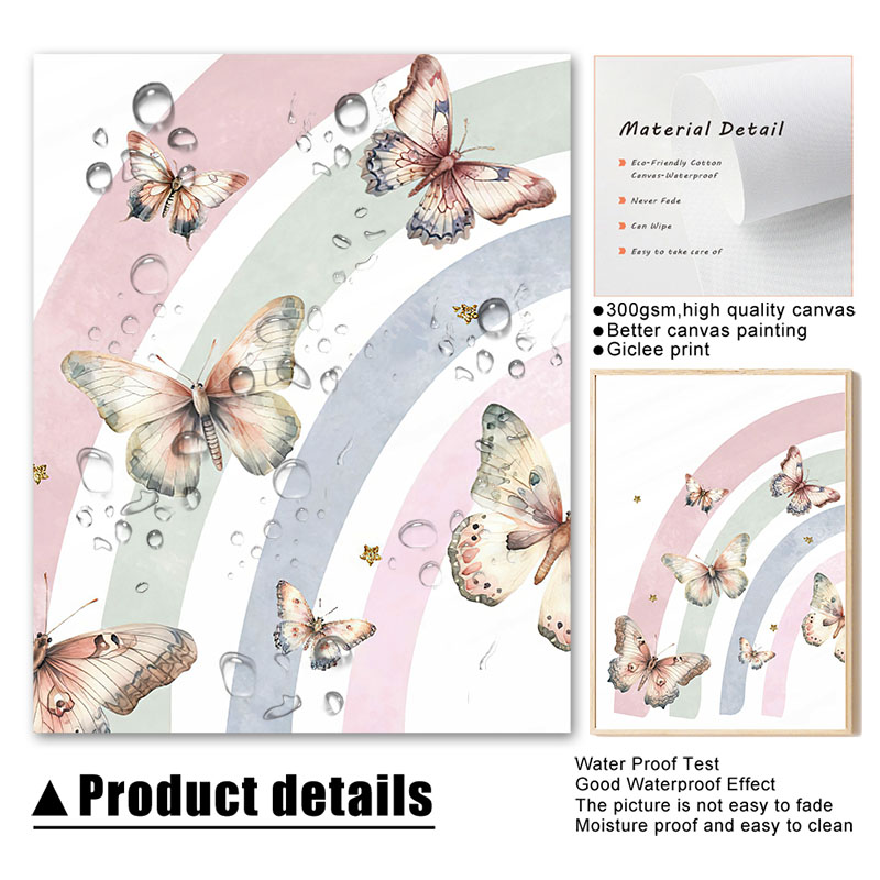 Pink Rainbow Butterfly Custom  - đánh giá và giá Baby Nursery Decor Girl